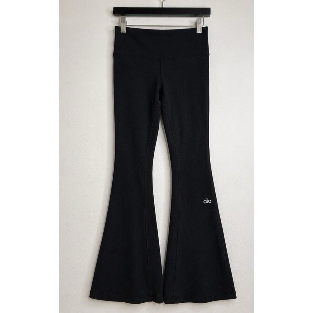 Alo Yoga Black High Waist Flare Leggings Women’s Yoga Pants Nylon Spandex